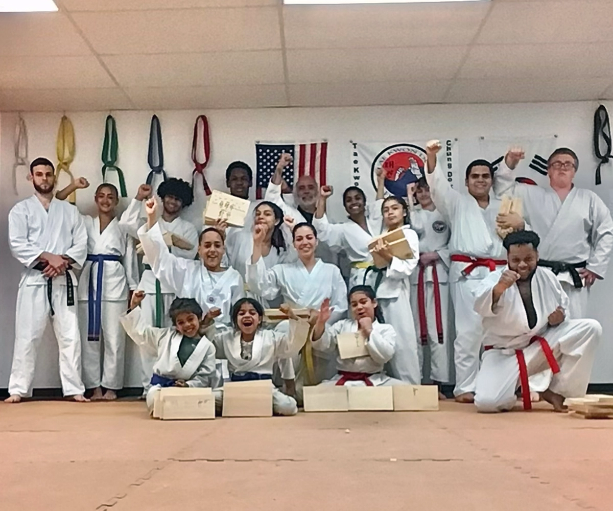 Dan with martial arts students.